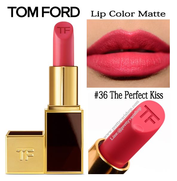 Tom Ford Lip Color Matte #36 The Perfect Kiss 3 g. ลิปสติกเนื้อแมทเลอเลิศจากแบรนไฮโซสุดฮอต หรูหรา และคุณภาพดีสุดๆ ให้สีชัดติดทนนาน ทาออกมาแล้วให้สีเรียบเนียนสม่ำเสมอและไม่เป็นคราบระหว่างวัน 