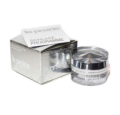 La Prairie Cellular Eye Cream Platinum Rare ขนาดทดลอง 3ml. ครีมบำรุงผิวรอบดวงตาสุดหรู ที่เปี่ยมไปด้วยประสิทธิภาพอันเยี่ยมยอด ช่วยยกกระชับผิวบริเวณรอบดวงตา และทำให้บริเวณรอบดวงตากระจ่างใส ลบเลือนริ้วรอยและถุงน้ำบริเวณรอบดวงตา โดยช่วยเพิ่มความชุ่ม