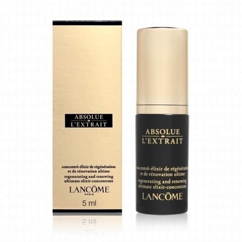 Lancome Absolue L'Extrait Regenerating and Renewing Ultimate Elixir-Concentrate ขนาดทดลอง 5ml. สุดยอดเซรั่มฟื้นบำรุงผิวสูตรพรีเมี่ยม เนื้ออิมัลชันเจลเพื่อผิวที่ดูสดชื่นสดใสขึ้น รอยยับลดลงอย่างเห็นได้ชัด ความไม่สมบูรณ์ลดลง และผิวดูกลมกลืนม