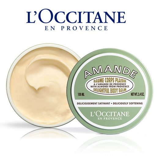 L'OCCITANE Almond Delightful Body Balm 100ml. บาล์มเนื้อสัมผัสเข้มข้น แต่ซึมซาบเข้าสู่ผิวอย่างง่ายดาย มอบความชุ่มชื้น ปกป้องผิวจากความแห้งกร้าน ผิวเนียนนุ่ม และกระชับขึ้น พร้อมด้วยกลิ่นหอมอ่อนๆ ผ่อนคลาย