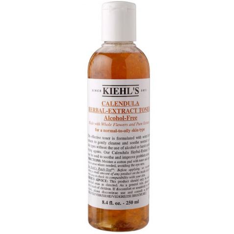 Kiehl's Calendula Herbal Extract Toner Alcohol-Free 250 ml. โทนเนอร์สูตรไร้แอลกอฮอล์ เหมาะสำหรับผิวมัน มีสิวและรอยแดง ผดผื่น ช่วยปลอบประโลมและปรับสภาพ ให้ผิวนุ่มและมีความรู้สึกผ่อนคลายหลังใช้ ปรับสภาพผิวพร้อมกระชับรูขุมขนบนใ