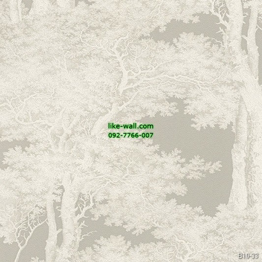 วอลเปเปอร์ลายต้นไม้ สีขาวเทา