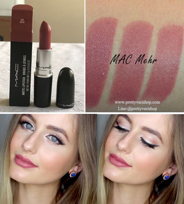 MAC Matte Lipstick #Mehr ลิปสติกแบบเนื้อแมท โทนสีชมพูหม่น ๆ คล้ายกับสี Twig แต่จะออกชมพูมากกว่า เม็ดสีสวยคมชัด เนื้อแน่นเนียนนุ่ม ละเอียดทาง่ายไม่เป็นคราบมอบสีสันติดทนนาน