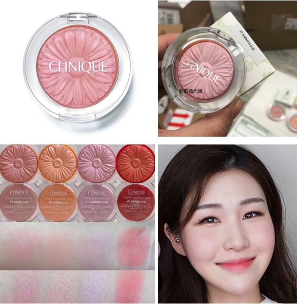 CLINIQUE Cheek Pop Blush Pop ขนาดปกติ 3.5 g. #21 ballerina pop สีชมพูอ่อนอมม่วงนิดๆ บลัชเนื้อฝุ่นเนื้อเนียนละเอียดบางเบา เนียนเรียบเมื่อสัมผัส เผยลุคสดใส ดูสุขภาพดีแบบมีเลือดฝาด ให้สีสว่างสดใสเป็นธรรมชาติและหากต้องการลุคที่ดูชุ่มฉ่ำขึ้น