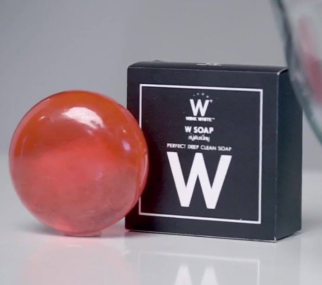 W SOAP สบู่ดับเบิ้ลยู ทำความสะอาดผิวหน้า หน้าใส ลดสิว สารสกัดเข้มข้นอัดแน่นเต็มก้อน