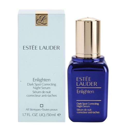 ESTEE LAUDER Enlighten Dark Spot Correcting Night Serum 50ml. เซรั่มสูตรกลางคืน เนื้อบางเบา ซึมซาบลงผิวอย่างรวดเร็ว สูตรเอนไซม์ biomimetic และสารสกัดจากดอกพลัม ช่วยลดลักษณะของจุดด่างดำ, ผิวไม่เสมอกัน, รอยดำและรอยแดง มี sodium hyaluronate พลัสด