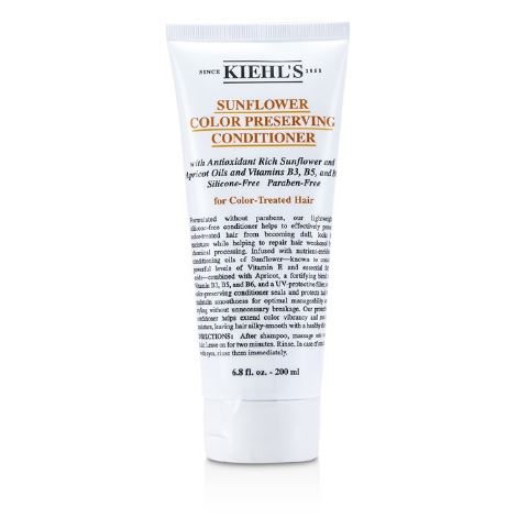 Kiehl's Sunflower Color Preserving Conditioner 200ml. ครีมนวดผมบางเบา สำหรับผมผ่านการทำสี ที่ปราศจากพาราเบนและซิลิโคน ช่วยปกป้องผมที่ผ่านการทำสีได้อย่างมีประสิทธิภาพไม่ให้ดูไร้ชีวิตชีวา ช่วยรักษาความชุ่มชื้นพร้อมบำรุงผมที่เสียจากการใช้สาร