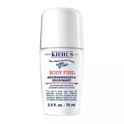 Kiehl's Body Fuel Antiperspirant & Deodorant 75ml. ผลิตภัณฑ์ระงับกลิ่นเหงื่อและกลิ่นกายแบบลูกกลิ้ง สูตรแห้งเร็ว สามารถช่วยระงับเหงื่อและกลิ่นกายได้ยาวนาน โดยมีส่วนผสมอันทรงประสิทธิภาพประกอบด้วย คาเฟอีน วิตามินซี และซิงค์ ใช้ง่าย ไม่เห