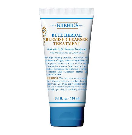 Kiehl's Blue Herbal Blemish Cleanser Treatment 150ml. โฟมล้างหน้าเนื้อเจล ให้ฟองมาก ช่วยทำความสะอาดรูขุมขนและขจัดสิ่งสกปรก ป้องกันและลดสิว อักเสบ สิวหัวดำ และสิวหัวขาว ด้วยส่วนผสมประสิทธิภาพสูงนานาชนิด เพื่อช่วยทำความสะอาดรูขุมขนพร้อมขจัด