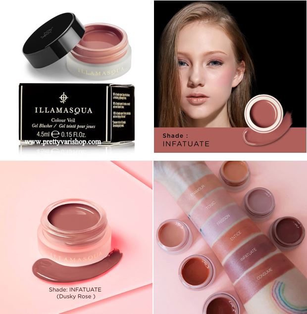 **พร้อมส่ง**ILLAMASQUA Colour Veil Gel Blusher 4.5ml. #INFATUATE โทนสีน้ำตาลอมชมพู บลัชออนเนื้อเจลสูตรใหม่ ที่มีพิกเมนต์เข้มข้น เป็นการรวมตัวกันของบลัชเนื้อฝุ่นพิกเมนต์แน่นยอดฮิต รวมเข้ากับ Hydra Veil ไพรเมอร์เนื้อเจลสินค้าขายดีอันดับ 1 ของทางแบรนด์ ให้ผล