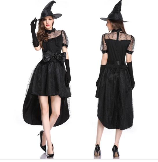 ++พร้อมส่ง++ชุดแม่มดสีดำสวยสุดอลังการพร้อมหมวก