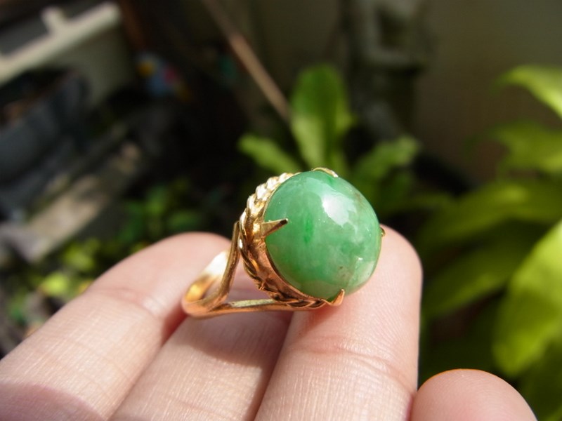 แหวนชุบทองหยกเขียวพม่า