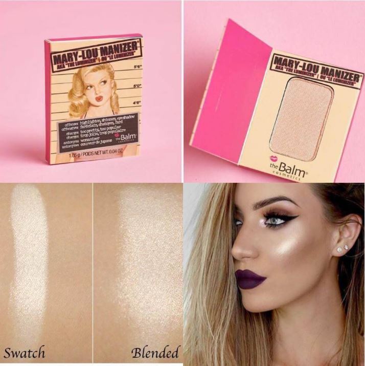 The Balm Mary-Lou Manizer Mini ขนาดทดลอง 1.05 g. แป้งไฮไลท์ประกายชิมเมอร์ ช่วยเพิ่มมิติให้แก่ใบหน้า ใช้ไล้สันจมูกให้แลดูคม หรือไล้หน้าผากและปลายคางให้หน้าดูมีมิติ สามารถใช้ไล้ช่วงแก้มด้านบนเพื่อให้ผิวหน้าดู dewy มากขึ้น สีแป้งเป็นธรรมชาติกลืนไ