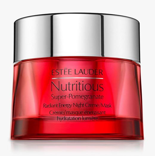 ESTEE LAUDER Nutritious Super-Pomegranate Radiant Energy Night Creme/Mask 50 ml. ใหม่ล่าสุดครีมเนื้อเนียนนุ่มสำหรับกลางคืนที่ช่วยปรนนิบัติผิวอย่างอ่อนโยน และเสริมความสมดุลให้ผิวด้วยความชุ่มชื้น รวมถึงสารอาหารผิวที่เข้มข้น สามารถใช้เป็นมาสก์เพื