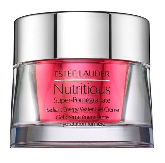 ESTEE LAUDER Nutritious Super-Pomegranate Radiant Energy Water Gel Creme 50 ml. ใหม่ล่าสุด เจลครีมเย็นสดชื่นที่ช่วยโอบล้อมผิวให้ได้รับความชุ่มชื้นในระดับลึก และรู้สึกเบาสบายยาวนาน มอบการปรนนิบัติผิวด้วยประสิทธิภาพจาก Anti-oxidant ที่ช่วยร