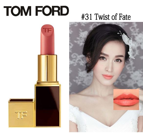 **พร้อมส่ง**Tom Ford Lip Color #31 Twist of Fate 3 g. ลิปสติกเนื้อครีม ที่มีความทึบแสงสูงสามารถกลบสีเดิมของริมฝีปากได้ 100%พิกเม้นท์สีเข้มข้นเนื้อลิปนุ่ม เนียน ละเอียด เกลี่ยง่าย ทาออกมาแล้วให้สีเรียบเนียนสม่ำเสมอและไม่เป็นคราบระหว่างวัน