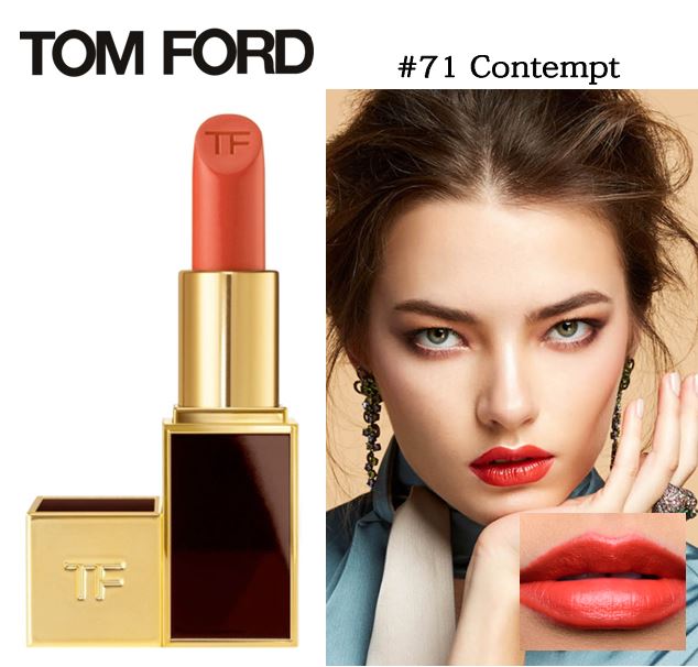 **พร้อมส่ง**Tom Ford Lip Color #71 Contempt 3 g. ลิปสติกเนื้อครีม ที่มีความทึบแสงสูงสามารถกลบสีเดิมของริมฝีปากได้ 100%พิกเม้นท์สีเข้มข้นเนื้อลิปนุ่ม เนียน ละเอียด เกลี่ยง่าย ทาออกมาแล้วให้สีเรียบเนียนสม่ำเสมอและไม่เป็นคราบระหว่างวัน