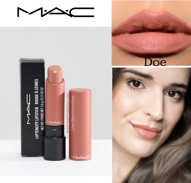 MAC Liptensity Lipstick #Doe ลิปสติกเฉดสีสดใส ที่มีให้เลือกหลากหลาย มาพร้อมกับเนื้อสัมผัสที่เนียนนุ่มเบาสบาย แต่ให้สีที่ชัดและติดทนนาน เหมาะสำหรับคุณสาวๆ ทุกสไตล์