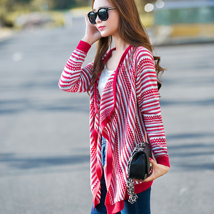 (พร้อมส่งสีแดง) เสื้อคลุมกันหนาว เสื้อคลุมผู้หญิง เสื้อไหมพรมกันหนาว เสื้อคลุมแฟชั่นเกาหลี