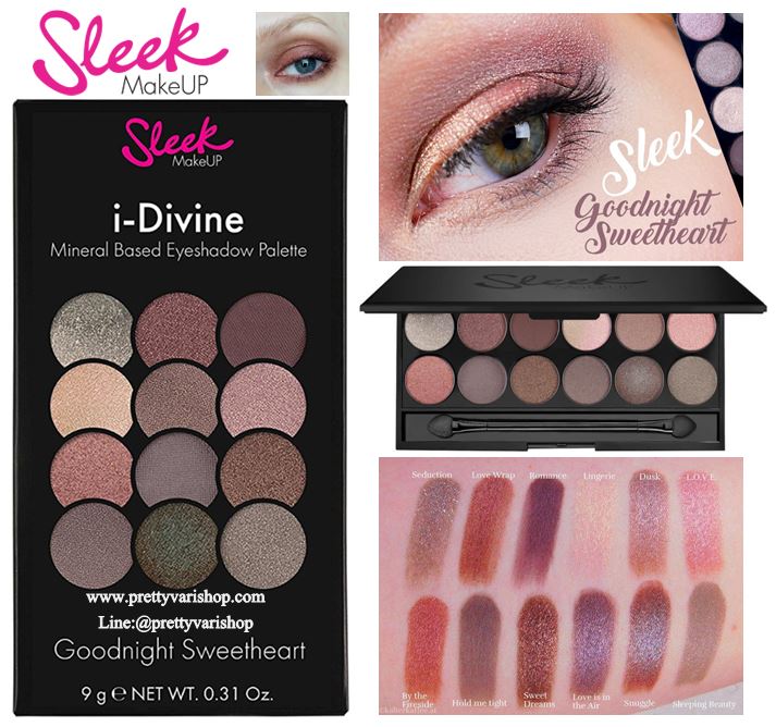 **พร้อมส่ง**Sleek  i-Divine Eyeshadow Palette Goodnight Sweetheart (Limited Edition) อายแชโดว์พาเลทสุดฮิตจากอังกฤษ มี 12 เฉดสี เม็ดสีแน่น สีสวยติดทนนาน มีทั้งเนื้อแมตต์และชิมเมอร์ในพาเลตเดียวt สามารถดัดแปลงการแต่งหน้าได้หลากสไตล์ คุณภาพเทียบเท่าแบรนด์ Hi-