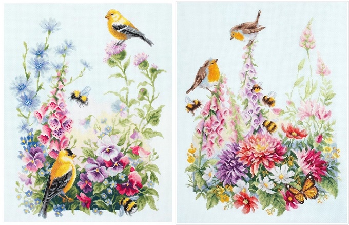 Birds and flower (เดี่ยว/คู่)(ไม่พิมพ์/พิมพ์ลาย)