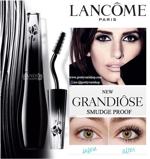 Lancome Grandiose Smudgeproof Mascara สี 01 Black ขนาดปกติ 10g. No box มาสคาร่าสุดหรูสีดำสนิท คิดค้นเพื่อสาวเอเชียโดเฉพาะ นวัตกรรมใหม่กับแปรงโค้งแบบ Swan-Neck ช่วยให้การปัดง่ายขึ้น ให้ขนตางอน ยาว เด้ง เพียงปัดครั้งแรก และปัดซ้ำได้ ไม่เลอะตาไม่ดำ