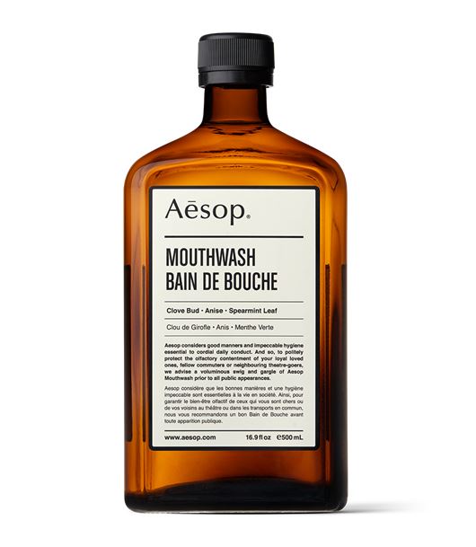 Aesop Mouthwash Bain De Bouche 500 ml. น้ำยาบ้วนปากสูตรปราศจากแอลกอฮอล์ อุดมไปด้วยพฤกษาสกัด เพื่อลดกลิ่นปาก มอบกลิ่นหอมสดชื่น และบรรเทาอาการระคายเคืองในช่องปาก และดูแลสุขภาพในช่องปาก