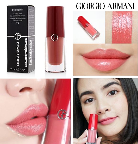 **พร้อมส่ง**Giorgio Armani Lip Magnet Second Skin Intense Matte Color 3.9 ml #504 Nuda ลิควิดลิปสติก เม็ดสีเข้มข้นสูงให้ความคมชัด ไร้น้ำหนัก แมตต์ขั้นสุด เฉดสีหลากหลาย คงอยู่สวยสมบูรณ์แบบยาวนาน 8 ชั่วโมง