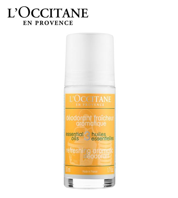 L'OCCITANE Aromachologie Refreshing Aromatic Deodorant 50 ml. เริ่มต้นวันของคุณให้สดชื่นและเปี่ยมด้วยพลังความมั่นใจด้วย โรลออนระงับกลิ่นกายสูตรอโรม่า ด้วยส่วนผสมจากน้ำมันหอมระเหยจากธรรมชาติ ทำให้รู้สึกสดชื่น มีกลิ่นหอม สามารถปกป้องได้ยาวนาน