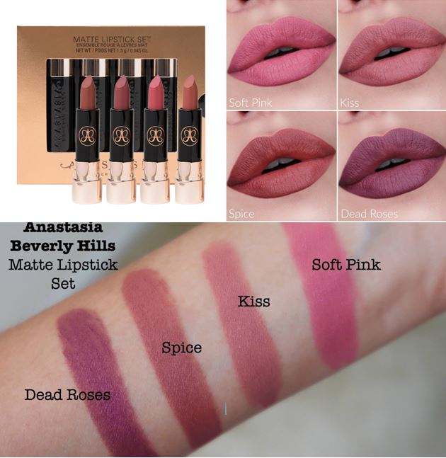 *พร้อมส่ง*Anastasia Beverly Hills Matte Lipstick Nudes Set (Limited Edition) เซทลิปสติกเนื้อแมทที่รวมสีนู้ดเข้าด้วยกัน เป็นสีที่ใช้ได้ทุกงาน ทาได้ตลอด คุ้มมาก full-pigment lip color ให้สีชัดแบบจัดเต็มสุดๆ สามารถกลบสีริมฝีปากได้อย่างแนบสนิท เรียบเนียน ไม่ต