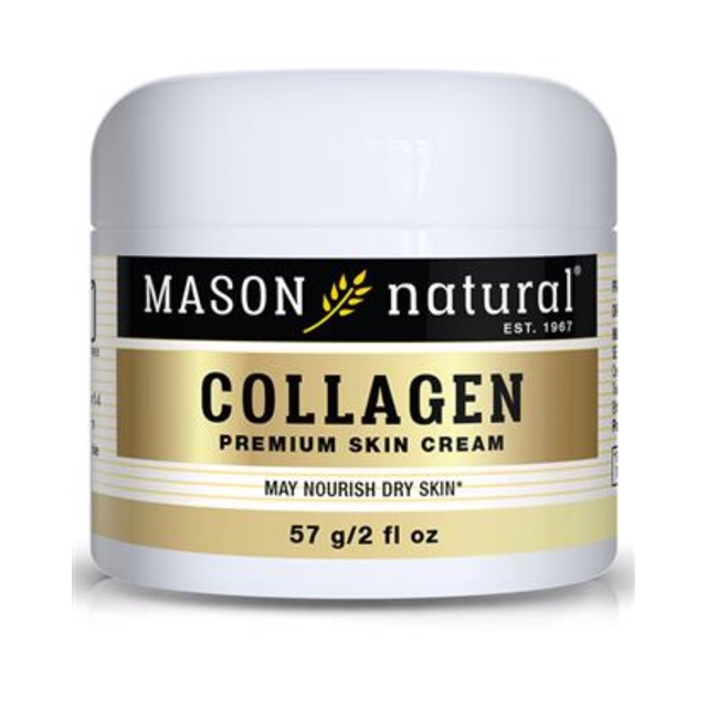 Mason Natural Collagen Premium Skin Cream New Package 57 g. เมสัน คอลลาเจนครีม แพคเกจใหม่ล่าสุด นำเข้าจากอเมริกา ครีมบำรุงผิวหน้าสุดฮิตของอเมริกา เนื้อครีมเป็นคอลลาเจนบริสุทธิ์ 100% ใช้แล้วหน้าใส,หน้าเด้ง,ต่อต้านริ้วรอยให้ความชุ่มชื่นบนใบหน้าอ