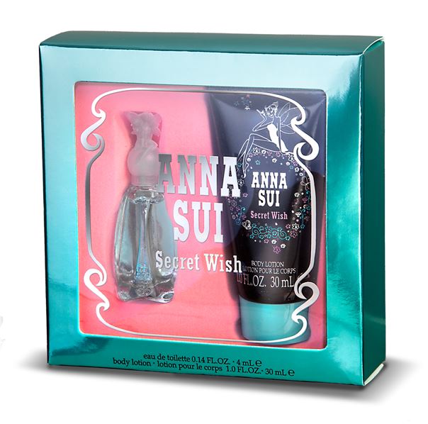 Anna Sui Secret Wish Sample Kit 2 Items เซ็ทน้ำหอมและโลชั่นบำรุงผิวกายขนาดพกพา ที่มอบกลิ่นหอมสดชื่นไปกับธรรมชาติซึ่งประกอบไปด้วยมวลดอกไม้นานาชนิด มอบกลิ่นหอมนุ่มลึก เย็นสดชื่นพรัอมต้อนรับ กับวันใหม่ที่สดใสราวกับยืนอยู่ในสวนดอกไม้นานาชนิด เหมาะ