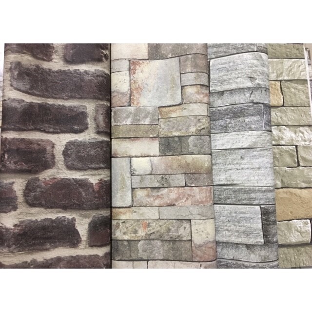 wallอิฐ หินไม้2 ยาว10ม. กว้าง53ซม ม้วน5ตรมrs