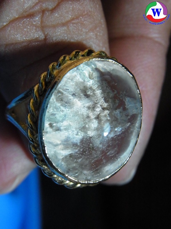 แหวนชุบทอง แก้วโป่งข่ามนำโชค ปวกขาว ชมพู กาบใส แหวนเบอร์ 58