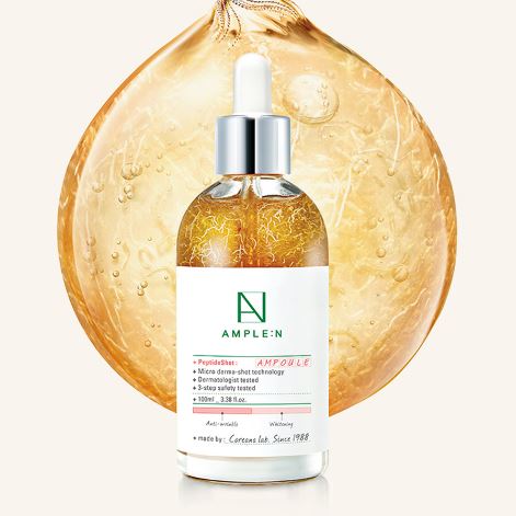 Coreana Ample :N Peptide Shot Ampoule 100 ml. เซรั่มสูตรเปปไทด์ ช่วยฟื้นฟูผิวให้กลับมาแข็งแรง สุขภาพดี ผิวอิ่มน้ำ นุ่มฟูขึ้น และช่วยลดริ้วรอยให้ผิวดูอ่อนเยาว์และใสเด้งเหมือนผิวเด็กอยู่เสมอ เหมาะสำหรับผู้ที่มีปัญหารูขุมขนกว้าง ตัวนี้เป็นเซรั่มท