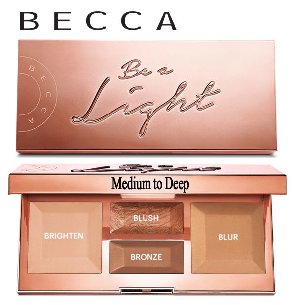**พร้อมส่ง**Becca Be A Light Face Palette (Limited Edition) #Medium to Deep สำหรับผิวขาวเหลืองกลาง-สองสี ไฮไลท์พาเลทใหม่! ตลับสีโรสโกล์ด สวยหรู ให้หน้าดูโกลว์สวยอย่างเป็นธรรมชาติ เติมแสงให้ผิวได้แบบครบวงจร ให้ผิวสวยโกลวเหมือนฉ่ำน้ำมาจากภายใน ให้ผิวสวยมีมิ
