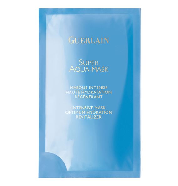 GUERLAIN Super Aqua-Mask Intensive Mask Optimum Hydration Revitalizer 1 แผ่น มาส์คหน้าชนิดแผ่น ที่ให้ความชุ่มชื้นกับผิวหน้า และมอบประสิทธิภาพประหนึ่งใช้ Super Aqua Serum เพียงคลี่แผ่นมาส์คลงบนใบหน้า ทิ้งไว้ 15 นาทีแล้วดึง สามารถสัมผัสได้ทันทีถ