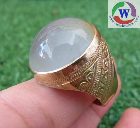 แหวนทองยูโร (ทองเหลืองผสมทองคำแท้) เบอร์ 64 แก้วโป่งข่าม ชนิดหมอกมุงเมือง
