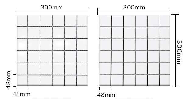 กระเบื้องเซรามิค สีขาว เนื้อด้าน/เงา ขนาด 48*48 มม.