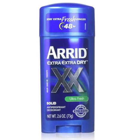 Arrid Extra Extra Dry Solid Antiperspirant Deodorant 73 g. สูตร Ultra Fresh ผลิตภัณฑ์ทารักแร้ สินค้านำเข้าจากอเมริกา สูตรหอมสดชื่นผลิตภัณฑ์ระงับกลิ่นกายใต้วงแขนแบบแท่งสำหรับผู้ที่มีปัญหามีกลิ่นตัวและเหงื่อออกมากบริเวณใต้วงแขน ช่วยดับกลิ่นใต้วงแข