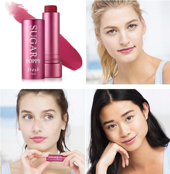 Fresh Poppy Tinted Lip Treatment Sunscreen SPF 15 ขนาด 4.3 g. ลิปทินท์บำรุงริมฝีปากสูตรเข้มข้น ทำให้ความชุ่มชื้นแก่ริมฝีปาก มอบความเรียบเนียนและยังช่วยป้องกัน ริมฝีปากจากการทำลายของแสงแดด มาพร้อมเฉดมาพร้อมเฉดสีแดงอมชมพูสดใส