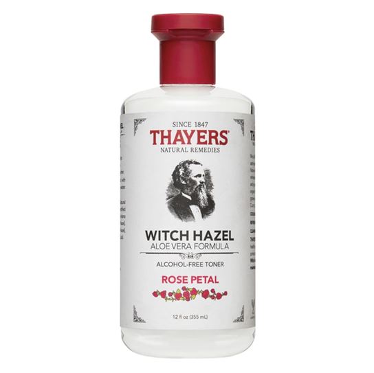 Thayers Rose Petal Witch Hazel Aloe Vera Formula Alcohol-Free Toner 355 ml. โทนเนอร์ปรับสภาพผิวสูตรRose Petal Witch Hazelผสมน้ำดอกกุหลาบ และว่านหางจระเข้ ช่วยฟื้นฟูผิวที่ขาดน้ำ ช่วยให้ผิวกระจ่างใสเป็นธรรมชาติ สมานแผล ลดอาการแพ้อักเสบของผิว กระ