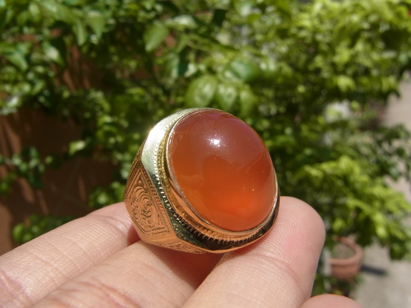 แหวนทองเหลืองชาย แก้วสุริยะประภาส้มแดง เบอร์ 60