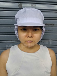 (งานสั่งตัด) หมวกพนักงานฝ่ายผลิตผ้าทั้งใบ ตัวปรับเป็นตีนตุ๊กแก พร้อมแก๊ปหน้า สีขาว 063-632-6441 หมวกพนักงานฝ่ายผลิต