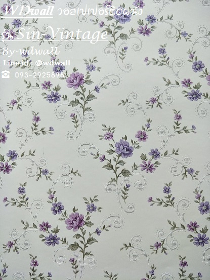 วอลเปเปอร์ติดผนัง ลายดอกไม้หวานๆ ลายวินเทจสวยๆ