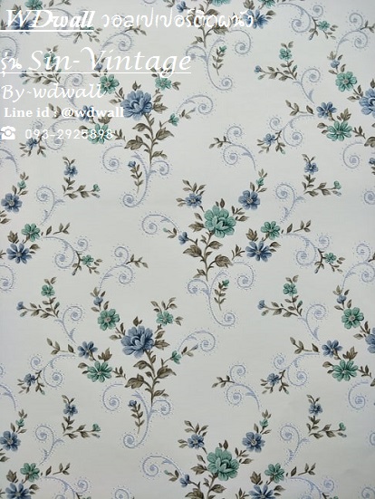 วอลเปเปอร์ติดผนัง ลายดอกไม้หวานๆ ลายวินเทจสวยๆ
