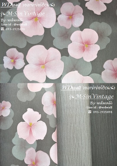 วอลเปเปอร์ติดผนัง ลายดอกไม้หวานๆ ลายวินเทจสวยๆ