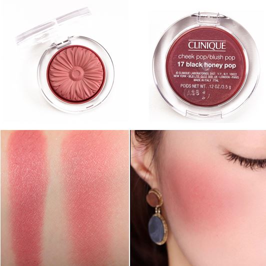 CLINIQUE Cheek Pop Blush Pop ขนาดปกติ 3.5 g. #17 black honey pop สีแดงตุ่นๆอ่อนๆ คล้ายสี Cola บลัชเนื้อฝุ่นเนื้อเนียนละเอียดบางเบา เนียนเรียบเมื่อสัมผัส เผยลุคสดใส ดูสุขภาพดีแบบมีเลือดฝาด ให้สีสว่างสดใสเป็นธรรมชาติและหากต้องการลุคที่ดูชุ่มฉ่ำข