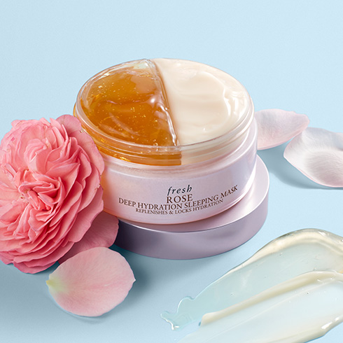 Fresh Rose Deep Hydration Sleeping Mask 2*35 ml. มาสก์บำรุงผิวยามค่ำคืนใหม่ล่าสุดที่อัดส่วนผสมของน้ำกุหาบมาอย่างเข้มข้นให้ผิวอิ่มเอิบชุ่มชื้นยาวนานตลอดคืน ทรีทเมนท์ 2 ขั้นตอนที่ได้รับการออกแบบมาเพื่อคืนความชุ่มชื่นภายใต้ชั้นผิวที่สูญเสียไปในช่