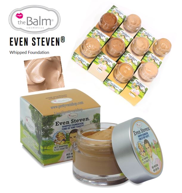 **พร้อมส่ง**The Balm Even Steven Whipped Foundation 13.4 ml. รองพื้นเนื้อวิปสูตรใหม่ล่าสุดจาก The balmที่จะทำให้คุณตกหลุมรักในสัมผัสที่นุ่มลื่น รองพื้นเนื้อมูส ให้สัมผัสนุ่ม บางเบา เนื้อแมท ไม่เงามัน เหมาะกับอากาศร้อนอย่างบ้านเรา ไม่เหนียวเหนอะ เนื้อเนียน